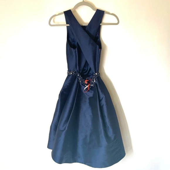 Monique Lhuillier ML We Belong Together Dress Blue Size 0 - Picture 12 of 15